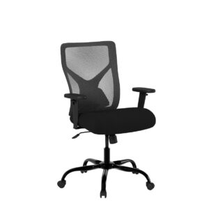 Furmax Big and Tall Office Chair Mesh Ergonomic Office Chair Swivel Computer Chair with Adjustable Back and Lumbar Support High Back Task Chair with Armrests (Black)