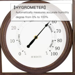 BESTIME 66285A Three-in-one Metal Wall Clock.Thermometer,Hygrometer,Weatherproof,Indoor,Outdoor,Weather Resistant.Whether Industrial,Country,Rustic.