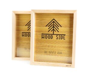 wooden picture frames 8x10 with real glass - set of 2 - eco unfinished wood - thick borders and natural wood color for wall hanging and desktop photo frame