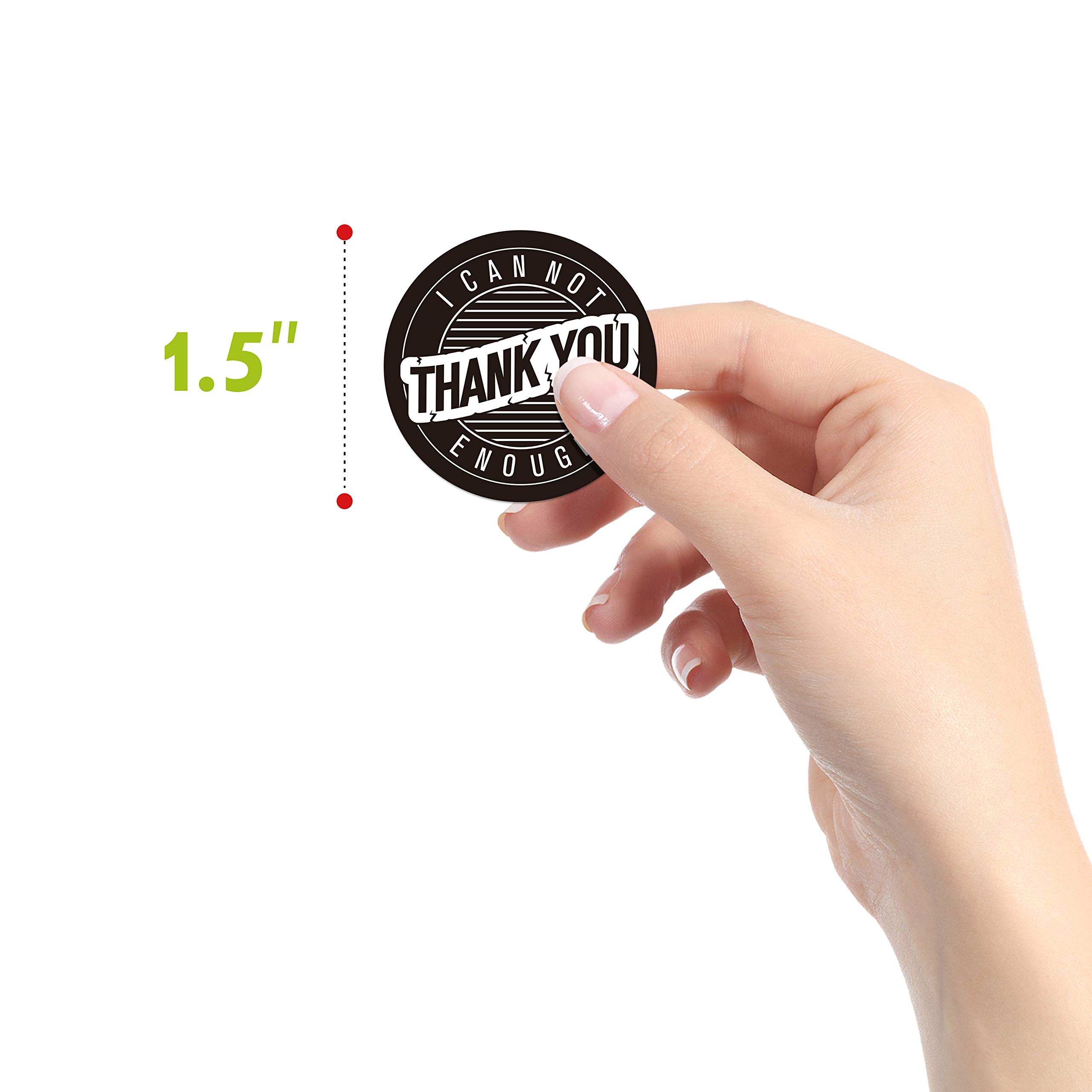 500 PCS Retro Chalkboard Thank You Stickers in 8 Designs with Perforation Line for Personal and Business Use (Each Measures 1.5" in Diameter)