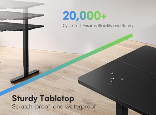 FEZIBO Electric Standing Desk, 55 x 24 Inches Height Adjustable Stand up Desk, Sit Stand Home Office Desk, Computer Desk, Espresso