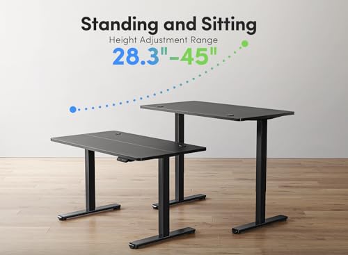 FEZIBO Electric Standing Desk, 55 x 24 Inches Height Adjustable Stand up Desk, Sit Stand Home Office Desk, Computer Desk, Espresso