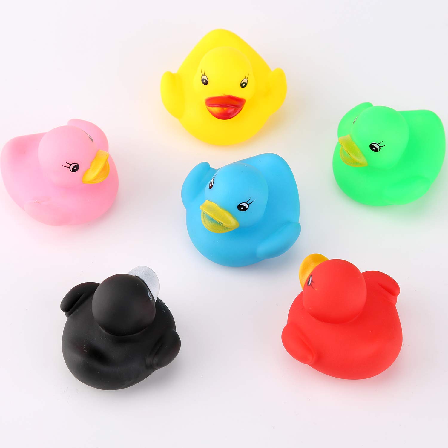 LUTER 48Pcs Rubber Ducky Bath Toy for Kids, Float and Squeak Mini Small Ducks Bathtub Toys for Shower/Birthday/Party Supplies (Multicolored)（3.5×3.5×3cm/1.4×1.4×1.2inch）