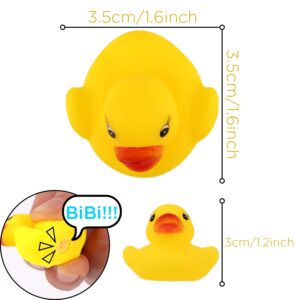 LUTER 48Pcs Rubber Ducky Bath Toy for Kids, Float and Squeak Mini Small Ducks Bathtub Toys for Shower/Birthday/Party Supplies (Multicolored)（3.5×3.5×3cm/1.4×1.4×1.2inch）