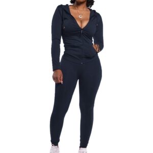 forwelly womens plain 2 piece outfits long sleeve zip up hoodies and high waist leggings set casual sport sweatsuit