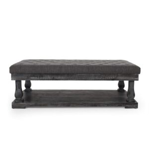 christopher knight home gavin contemporary fabric rectangular ottoman, charcoal and gray