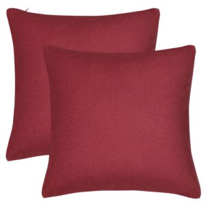 piccocasa 2 pcs waterproof throw pillow covers, 18 x 18 inch, decorative cushion covers, sofa pillowcase for couch bedding livingroom garden patio home decor, red
