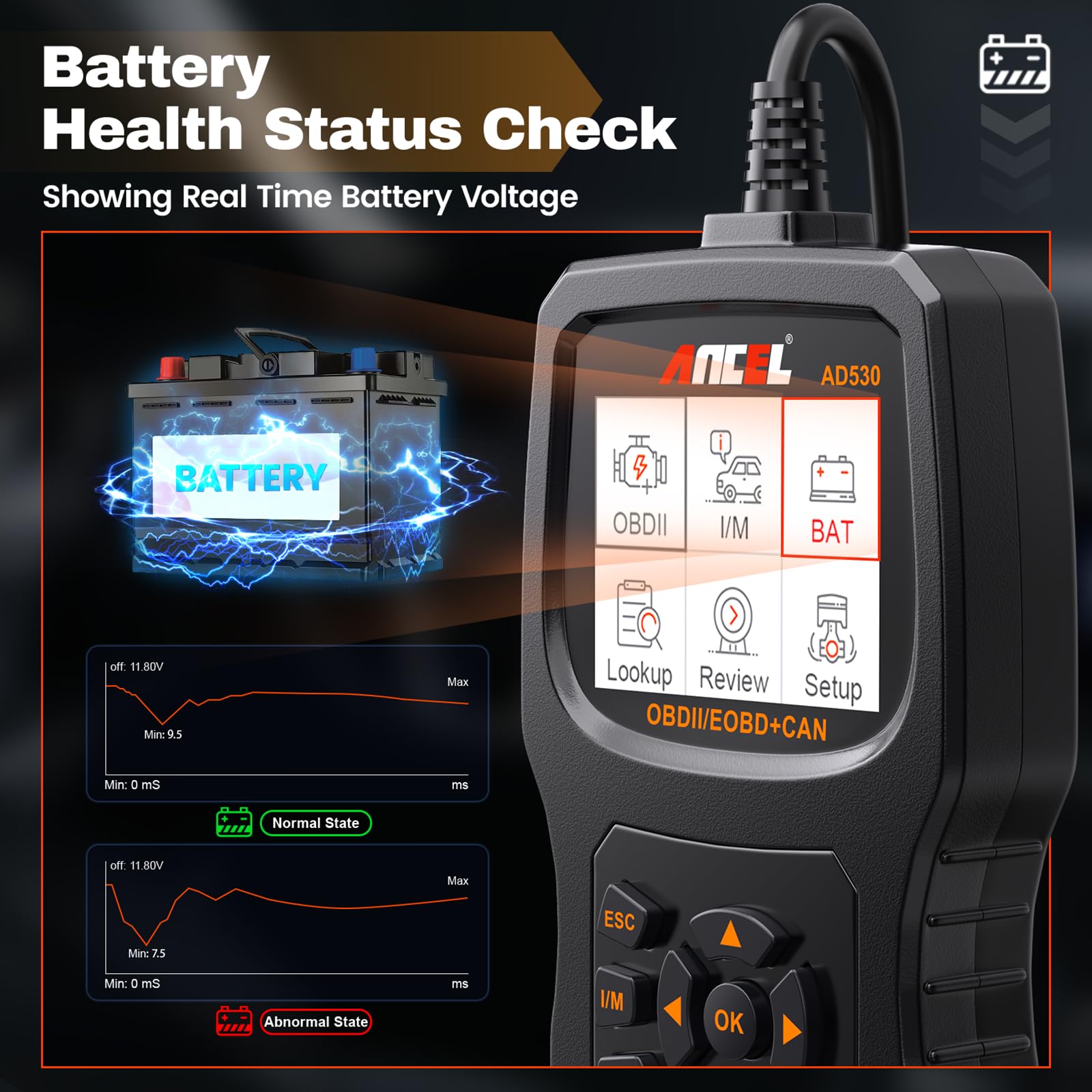 ANCEL AD530 and ANCEL BST200 12V Car Battery Tester