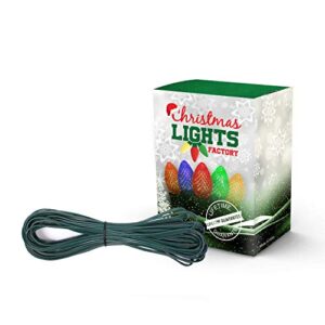 christmas lights factory - 50-ft green primer cord - spt-1 commercial-grade blank wire for holiday lights - 18 awg 7 amps - make your own extension cords for your holiday lighting display.