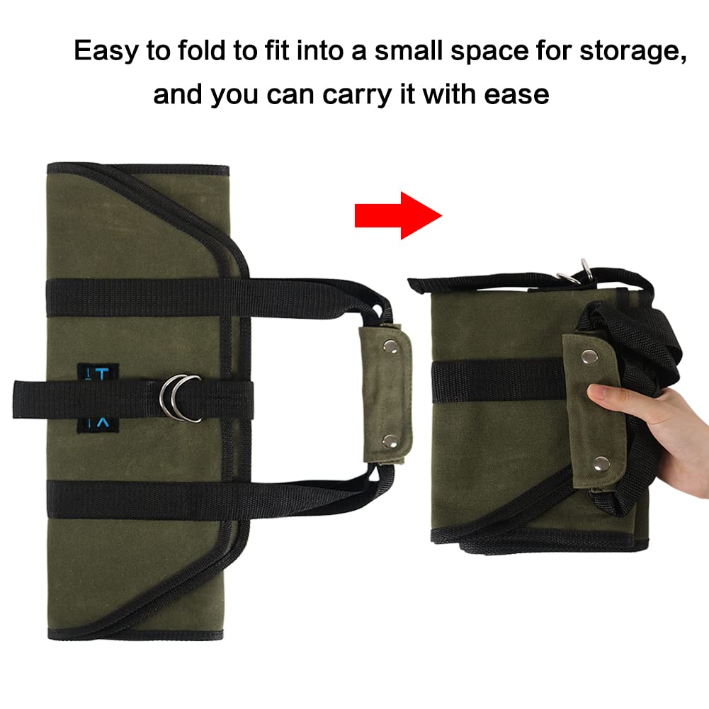 HRX Package Waxed Canvas Firewood Bag Carrier, Water Resistant Log Tote Wood Carrying Bag With Handles for Camping Trip Christmas Gift