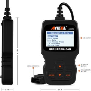 ANCEL PB100 Automotive Power Circuit Tester Probe with ANCEL AD310 Classic Enhanced Universal OBD II Scanner Car Engine Fault Code Reader