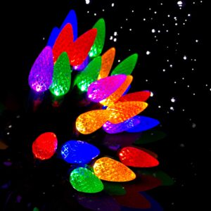 boking c6 christmas lights string multicolor outdoor 50 led strawberry xmas tree indoor waterproof decoration plug in 18 feet used for patio party festive courtyard home(multicolor)