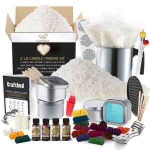 craftbud candle making kit - 56 pieces soy candle making kit - complete candle maker kit - best candle maker kit for adults and beginners - candle kit with 16 colors