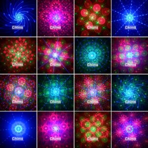 Chims Mini Party Laser Lights Show Portable RGB 32 Patterns Music Activated Led Lights for Party Family School DJ Party Festival Birthday Gift Outdoor Travel Garden Forest Camping New Year Decoration