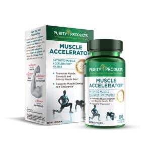 purity products muscle accelerator 650 mg patented & clinically tested muscle accelerator blend of ayurvedic herbal extracts promotes strength, endurance + muscle growth - 60 veg caps