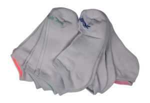 reebok ladies low cut perfomance training socks (sock size 9-11/shoe size 4-10, white multi)