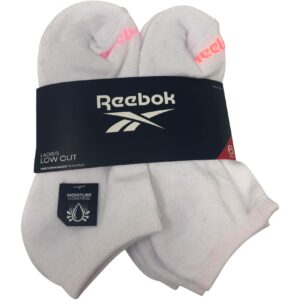 Reebok Ladies Low Cut Perfomance Training Socks (sock size 9-11/shoe size 4-10, White Multi)