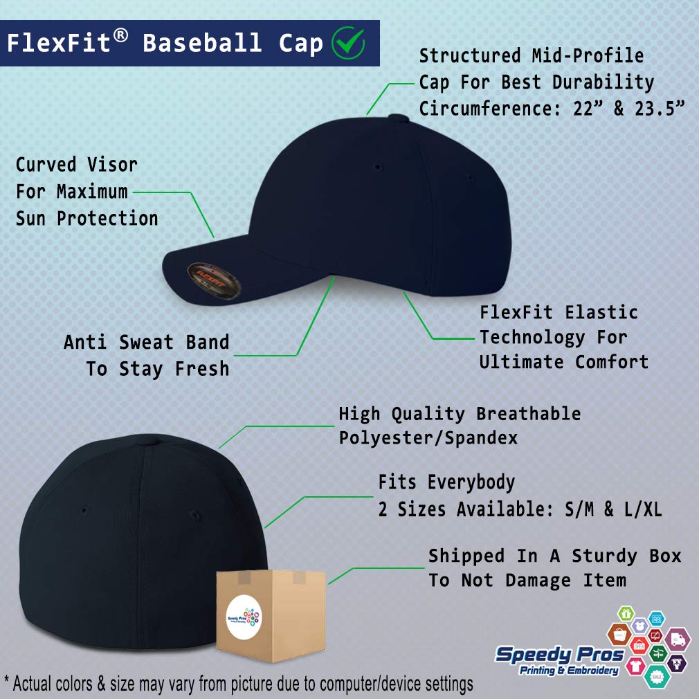Custom Flexfit Hats for Men & Women Western Southwest Native American War Clubs Polyester Dad Hat Baseball Cap Small Medium Dark Navy Design Only