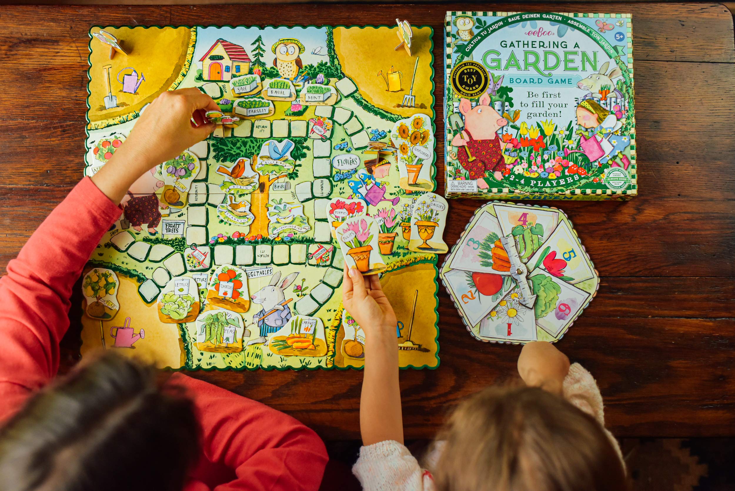 eeBoo: Gathering a Garden Board Game, Educational Games and Activities That Cultivate Conversation, Socialization, and Skill-Building, Perfect for Ages 5 and up