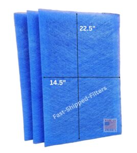 fast-shipped-filters 3 pack 16x25 replacement filter pads compatible with dynamic air cleaner 16x25 refill blue