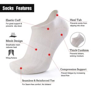 Busy Socks Wool Athletic Socks Women Hiking, Ladies Autumn Ankle Merino Wool Sport Socks for Cycling Running Tennis Golf, White, Medium, 3 Pairs