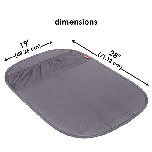 Diono Stuff 'N Scuff XL Kick Mat Back Seat Protector for Kids Feet with Storage Pocket, 100% Water Resistant for Protection of Your Upholstery from Dirt, Mud, Scratches, Gray