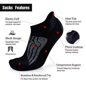 Busy Socks Womens Black Socks Wool, Mens Soft Moisture Wicking Anti Odor Ultra-Comfortable Cycling Socks with Arch Support, Black, Medium 3 Pairs