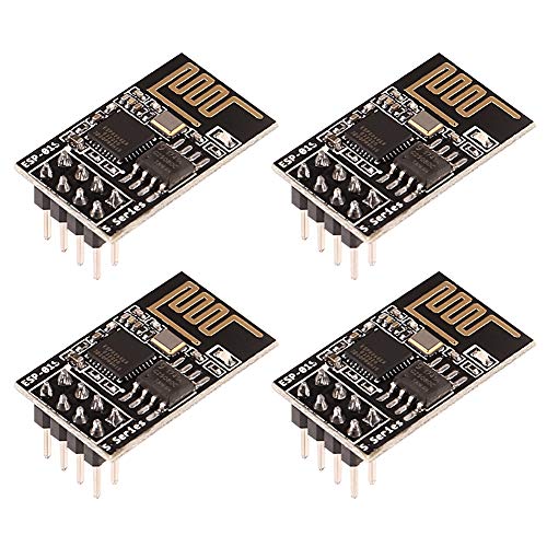 ALMOCN 4PCS ESP8266 ESP-01S Serial WiFi Module Wireless Transceiver Development Board 1MB SPI Flash DC3.0-3.6V LWIP AP+STA Compatible with Arduino