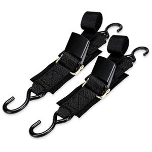 welluck boat trailer transom tie downs straps 1200 lbs, 2" x 4' adjustable boat buckle transom tie downs to trailer, marine, jet ski, pontoon, with quick release buckle & anti-scratch hooks