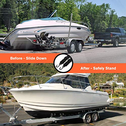 WELLUCK Boat Trailer Transom Tie Downs Straps 1200 LBS, 2" x 4' Adjustable Boat Buckle Transom Tie Downs to Trailer, Marine, Jet ski, Pontoon, with Quick Release Buckle & Anti-Scratch Hooks