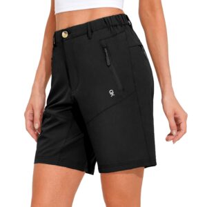 Little Donkey Andy Women's Stretch Quick Dry Cargo Shorts for Hiking, Camping, Travel Black Size M