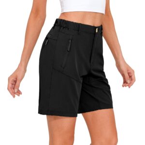 Little Donkey Andy Women's Stretch Quick Dry Cargo Shorts for Hiking, Camping, Travel Black Size M