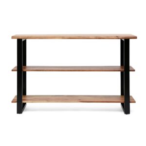 christopher knight home 313611 console table, black + natural 16 in x 48 in x 30 in