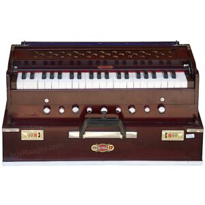 harmonium bina no.17 delux, folding portable version, special double reed, safri, kirtan, 9 stops, 3-1/2 octaves, rosewood color model 17dx