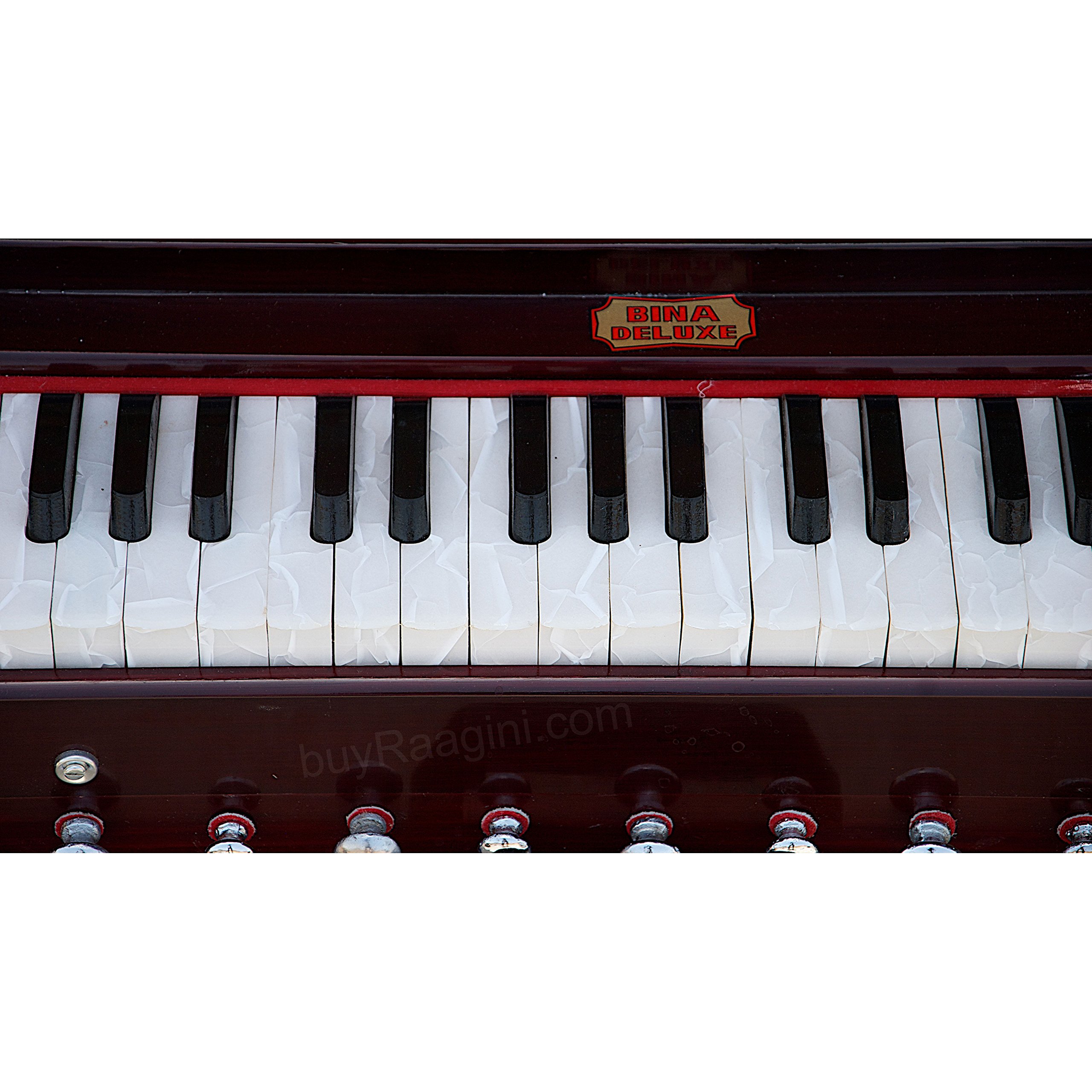 Harmonium BINA No.17 Delux, Folding Portable Version, Special Double Reed, Safri, Kirtan, 9 Stops, 3-1/2 Octaves, Rosewood Color Model 17DX