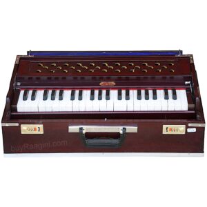 Harmonium BINA No.17 Delux, Folding Portable Version, Special Double Reed, Safri, Kirtan, 9 Stops, 3-1/2 Octaves, Rosewood Color Model 17DX