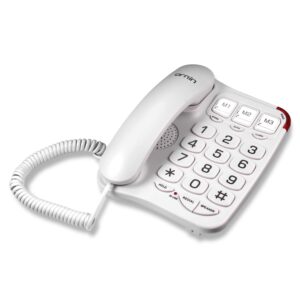 ornin s016+ big button corded telephone with speaker, desk phone only (off-white)