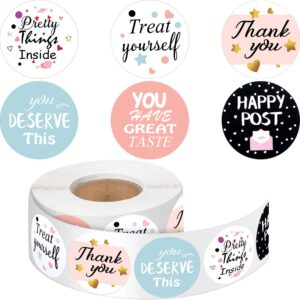 1000 pieces mail stickers thank you for your order stickers business handmade happy post package labels round circle label stickers for envelope bag seals party supplies