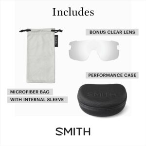 SMITH Wildcat Sunglasses with ChromaPop Lens – Shield Lens Performance Sports Sunglasses for Biking, MTB & More – For Men & Women – Matte White + Black Lens