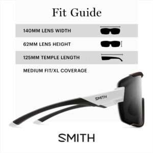 SMITH Wildcat Sunglasses with ChromaPop Lens – Shield Lens Performance Sports Sunglasses for Biking, MTB & More – For Men & Women – Matte White + Black Lens