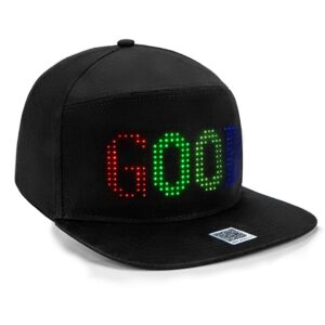 leadleds diy led hats for men women app controlled display signs led caps baseball hip hop street dance party parade sunscreen hiking night running fishing