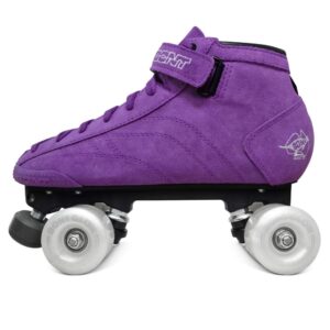 bont skates - prostar purple suede professional roller skates with glow light up led luminous wheels - indoor and outdoor - roller skates - rollerskates (bont 3.5)