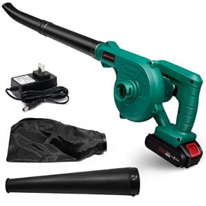 Kinswood 20V 2.0A Batteries Cordless Lithium-ion 12-in-1 Blower Vacuum for Blowing Leaves, Vacuuming Dusts