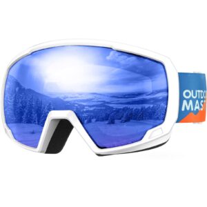 outdoormaster kids ski goggles, snowboard goggles - snow goggles for kids,youth with anti-fog 100% uv protection spherical lens - bluebird day