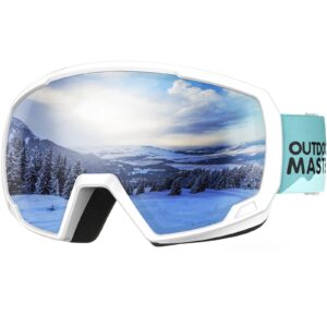 outdoormaster kids ski goggles, snowboard goggles - youth snow goggles - green vally