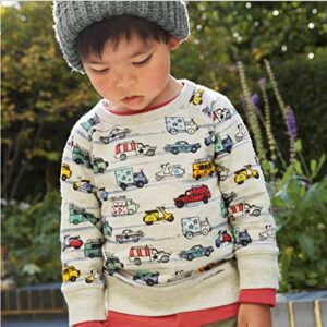 Little Hand Sweatshirts for Boys Car Hoodie Pullover Grey Toddler Cotton Clothes 5 6 T