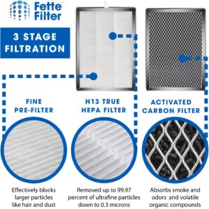 Fette Filter - Premium H13 True HEPA Replacement Filter Compatible with MA-25 Air Purifier with 3-in-1 filtration system. (Pack of 4)