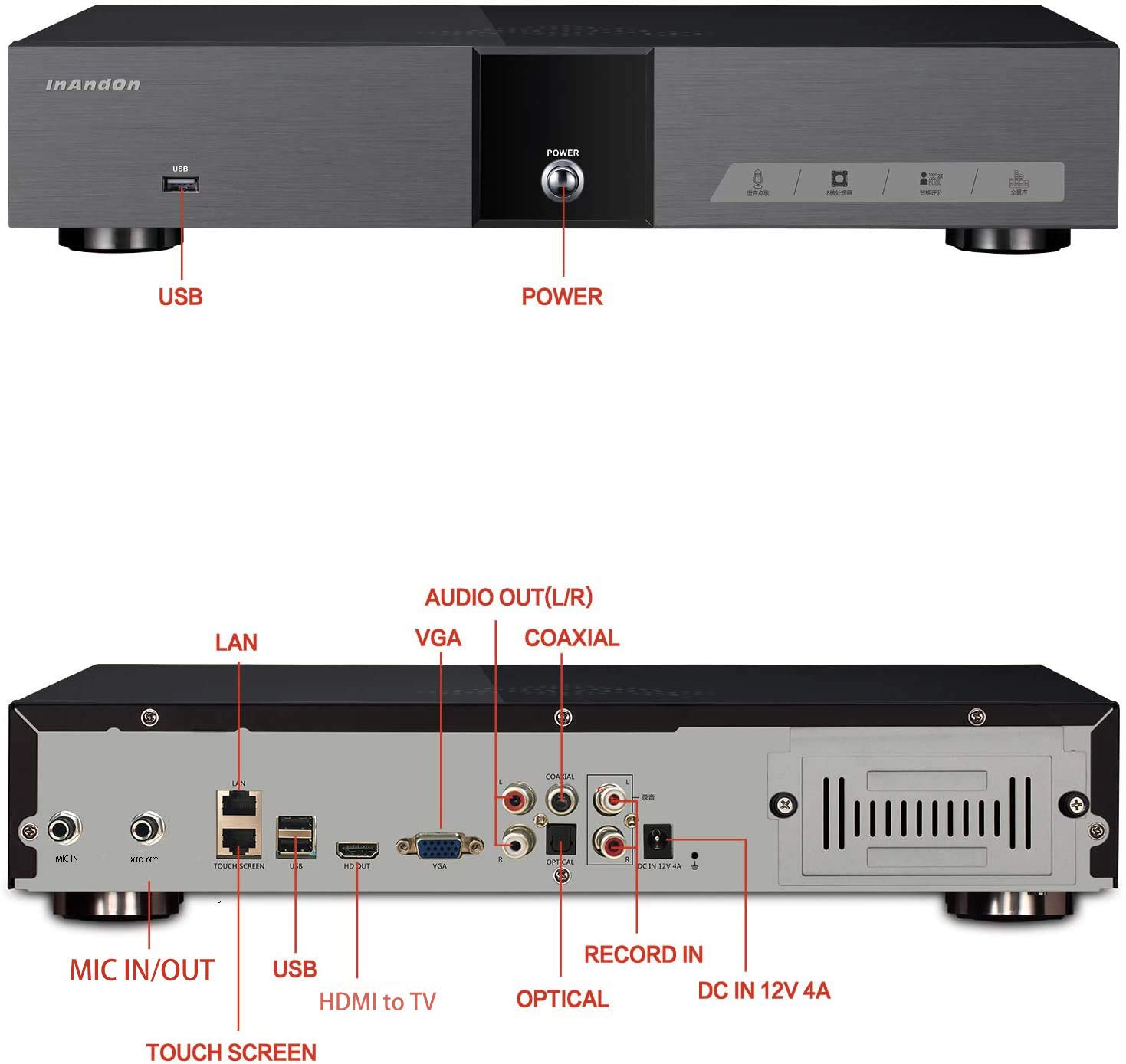 New Generation HiFine Karaoke System: KV-V5Max Smart Karaoke Player with 2T Harddrive, HiFine 22" Touch Screen, Cloud Song Download, Android Live TV and Movies Online.