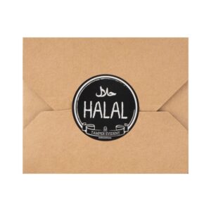 restaurantware label tek 2 inch tamper-evident stickers for halal 500 rolled tamper seal stickers - chalkboard design for safe food delivery black with white font plastic to go stickers