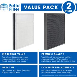 Fette Filter - FLT9200 True Hepa H13 Air Purifier Filter H and Carbon Combo Pack Compatible with FLT9200 for AC9200 AC9200WCA Air Purifier 1 True HEPA & 1 Carbon Filter Included.